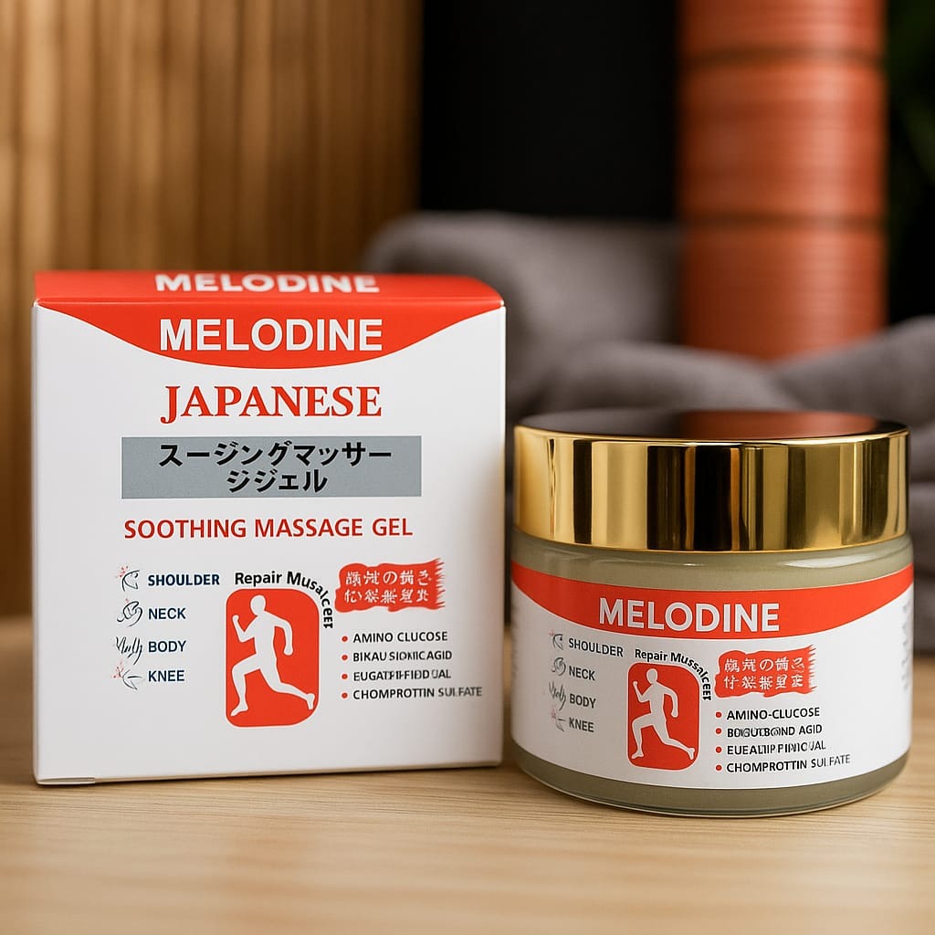 58507d4bd225336405cee04cd6758e92.jpg MELODINE Japanese Soothing Massage Gel – Fast-Absorbing Herbal Relief for Muscle & Joint Pain (Neck, Back, Knee, Shoulder 30gram - Image 1