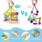 25-piece magnetic STEM building blocks set with colorful rods and balls