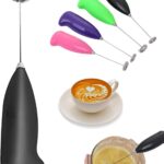 Cell Operated Coffee Beater Milk Drink Egg Whisk Mixer Foamer Mini Handle Stirrer Practical Cooking Tool Kitchen Gadget (Random Color)
