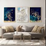 set of  3 sticky wooden frames for home office wall decore / sticky phototiles