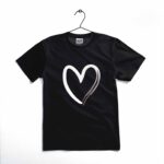 Toddler wearing red heart print cotton t-shirt