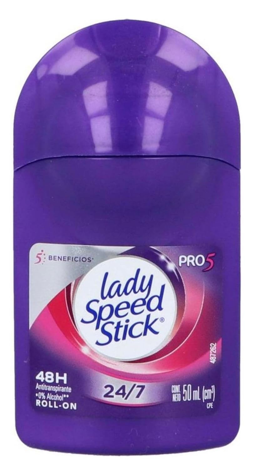 61Ihk4hUopL._SL1500_.jpg Purple Lady Speed Stick 5-in-1 roll-on deodorant 50ml front view