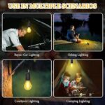 Rechargeable Portable LED Camping Lantern, Tent Lamp with Clip Hook, Essentials Tent Accessories Emergency Camping Lights for Backpacking Camping Hiking Fishing Hurricane Outage type -c charging-Rechargeable Led Light
