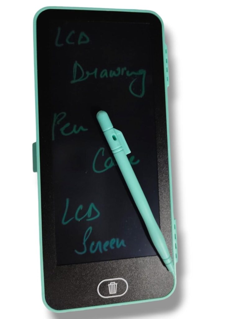 Portable LCD writing tablet front view with pen