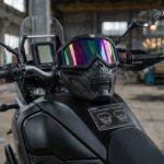 Premium Skull Goggles Mask – Full Face Tactical Protection for Bikers (Multi-Color Iridium Lens)