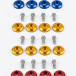 Motorcycle Fancy Chain Cover Bolts with Washer 4 Pcs Set – Red, Golden, Blue