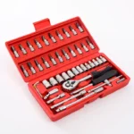 46-Piece Socket Wrench Set – Complete Ratchet & Bit Tool Kit