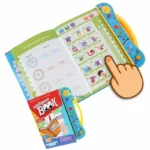 Interactive intelligence learning book showing letters and numbers