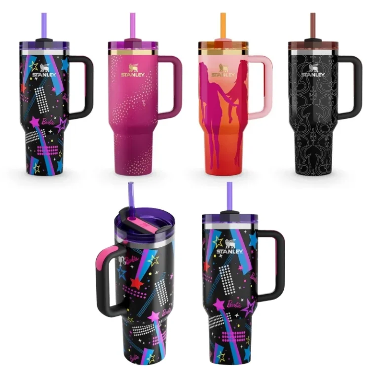 Stanley Barbie star pink tumbler front view