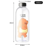 We Babe Bears frosted water bottle with Grizzly design front view