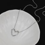 PRJ-183 Hollow Heart Pendant – Elegant Stainless Steel Necklace, Stylish Jewellery Accessory for Women