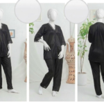Women’s Luxury Silk Satin Pajama Set with Elegant Lace Trim SKU  R-010  Free Size