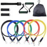 5-in-1 resistance band set with gym belt and accessories