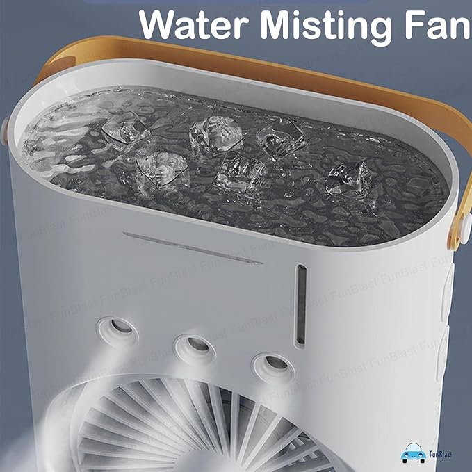 71SRAy5QYBL._SX679__1746306632.jpg Mini double head mist fan with LED light on white background