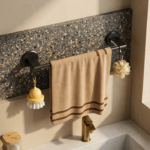 Simple Multifunctional Towel Bar | No-Drill Wall Mounted Bathroom Organizer | Strong Load-Bearing 10kg | 50cm