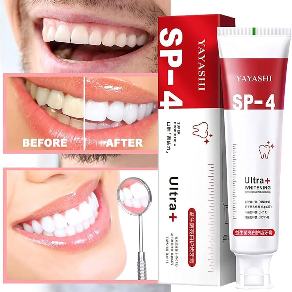 71bNe7y0YaL._AC_UF10001000_QL80_.jpg Yayashi Sp-4 Ultra Whitening Toothpaste Probiotic Stain Remover 120Gm /Nano Toothbrush Protects Gums Freshens Breath, for Everyone - Image 1