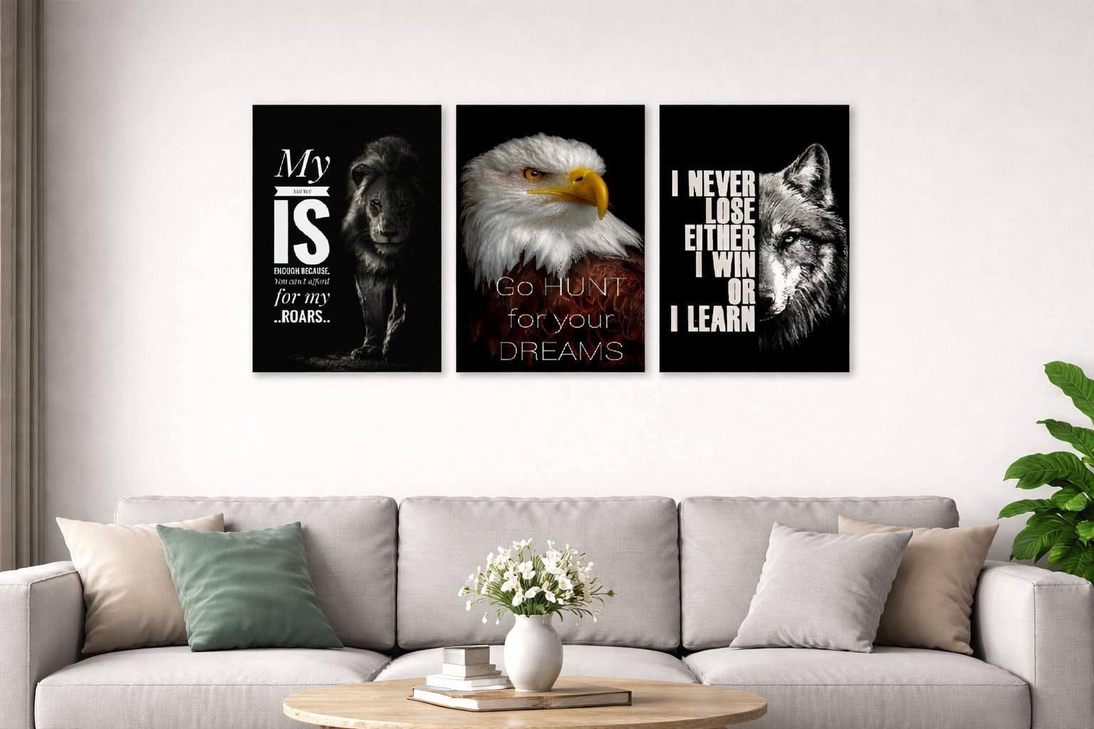 72b037e7b4e883c085167879dbfe0039.jpg Premium 3-Frame Motivational Wall Art Set – Wooden Sticky Tiles, 8x11 Inch Ready Size, Easy Mount with Included Sticky Tape - Image 1