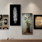 Set Of 4 Pcs Islamic Calligraphy Art Elegant Durable Stylish Decorative And Meaningful Wall Hanging Collection