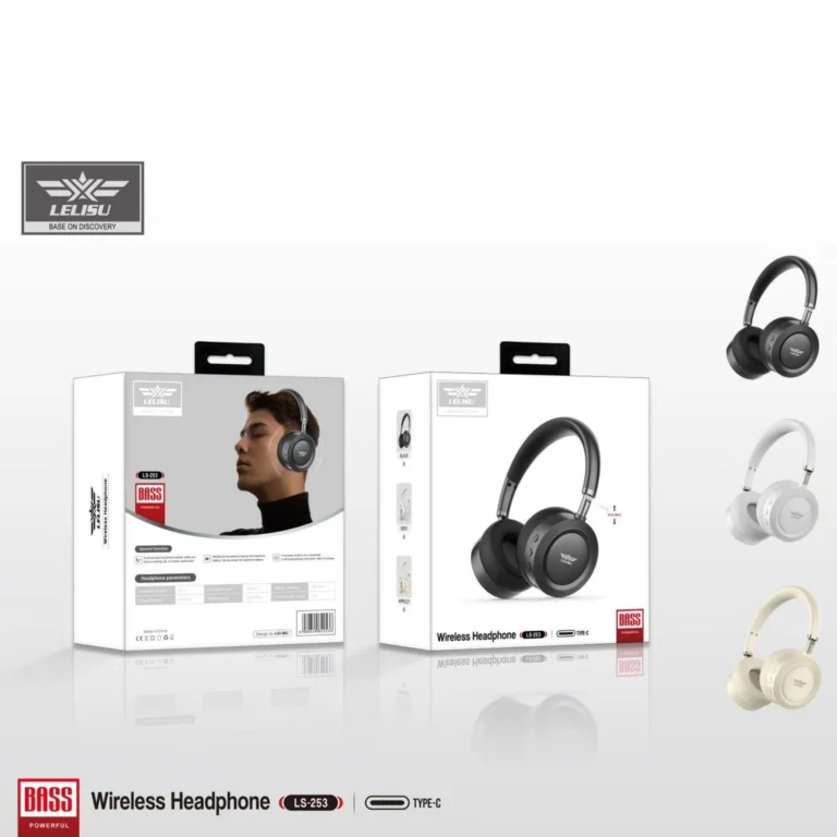 Lelisu LS-253 wireless Bluetooth over-ear headphones front view
