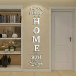 Acrylic mirror wall sticker 'Welcome To Our Home' on entrance wall