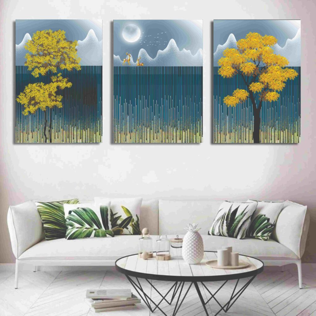 Set of 3 wooden phototile frames with spiritual designs 8x11 inches each