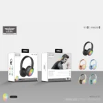 Lelisu LS-257 wireless over-ear headphones side view with LED lights