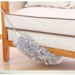 Extendable microfiber duster with telescopic handle fully extended