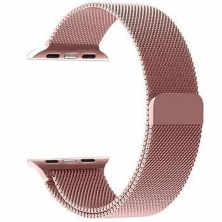 Rose Pink Milanese loop strap for Apple Watch front view