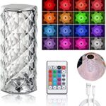 16-Color RGB Crystal Diamond Touch Lamp – Rechargeable Touch Control LED Lamp with Remote