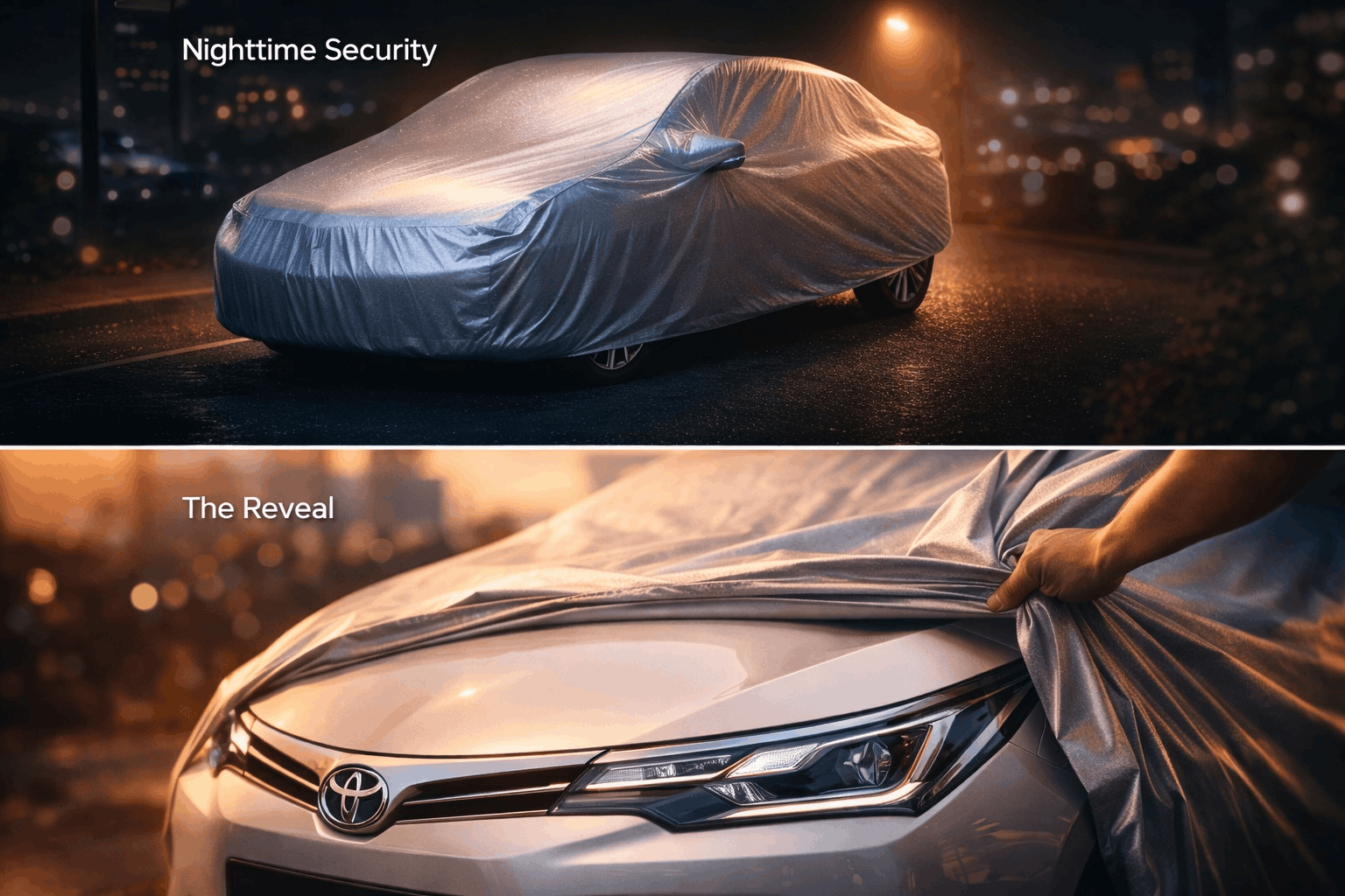 80af957772c41fee3f5fc4d37c4e5059.png Toyota Corolla (2006–2023) Silver Parachute Car Top Cover – Waterproof, Dustproof, Heat Resistant Full Body Protection - Image 1