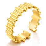 adjustable 18K gold plated stainless steel ring close-up