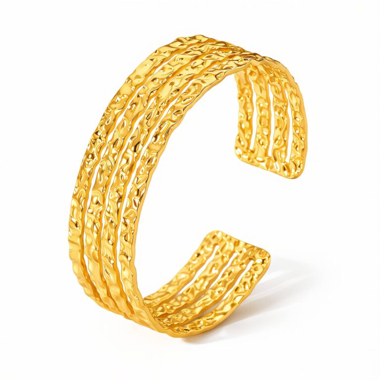 18K gold plated stainless steel bracelet front view