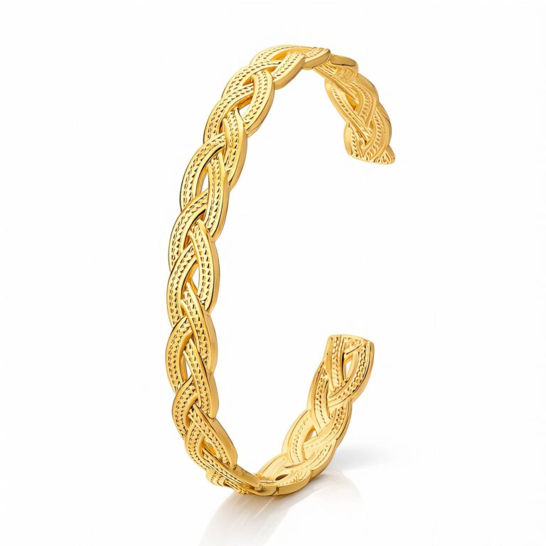 18K gold plated stainless steel bracelet front view