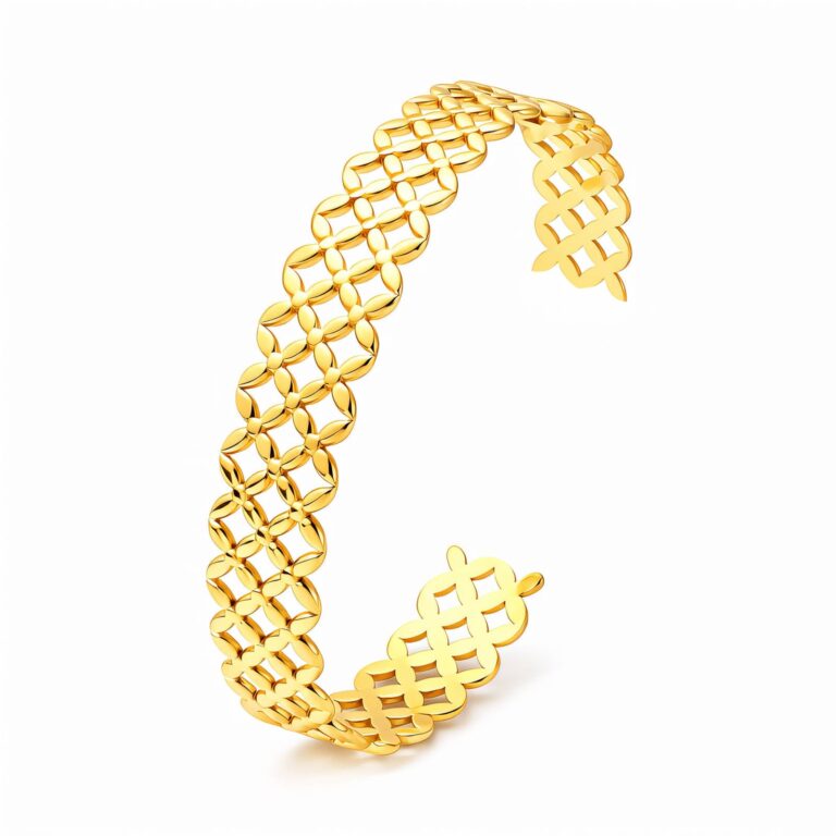 18K gold plated stainless steel bracelet front view
