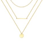 18K gold plated stainless steel necklace front view