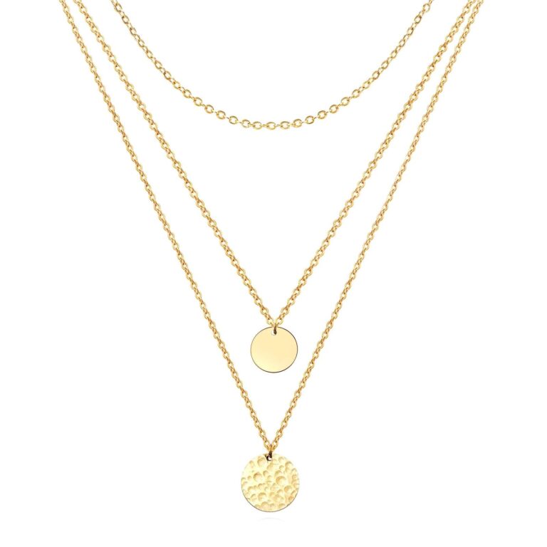 18K gold plated stainless steel necklace with two pendants