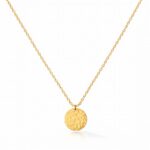 18K gold plated stainless steel necklace with pendant front view