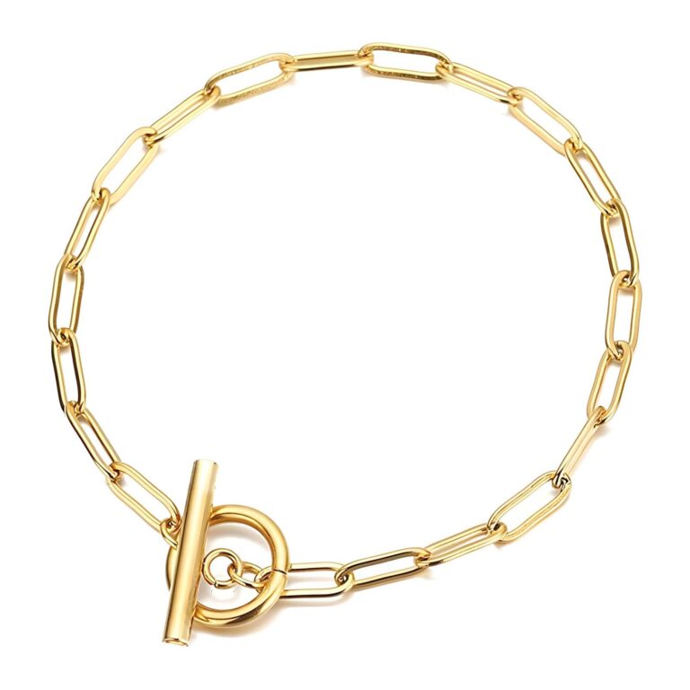 18K gold plated stainless steel bracelet front view
