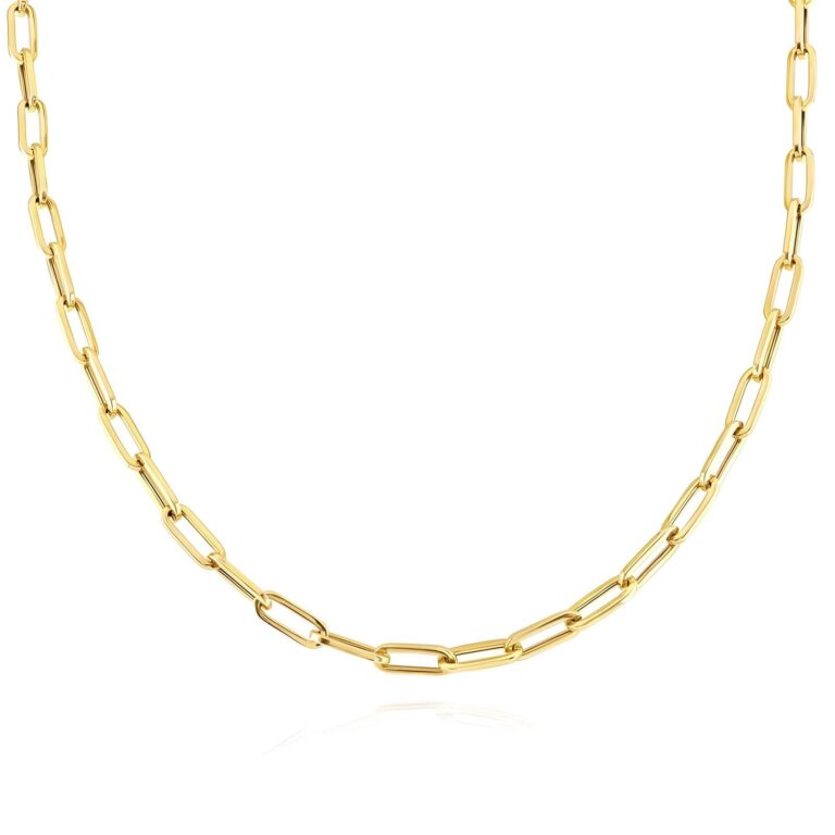 18K gold plated stainless steel necklace front view