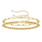18K gold plated stainless steel bracelet with adjustable length