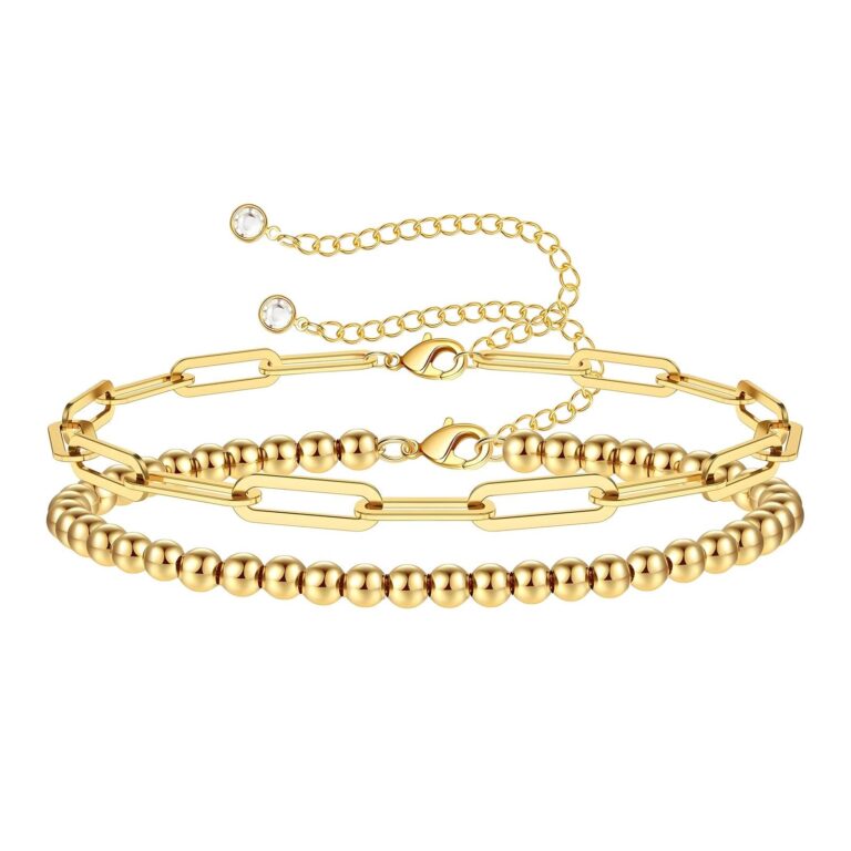 18K gold plated stainless steel bracelet with adjustable length