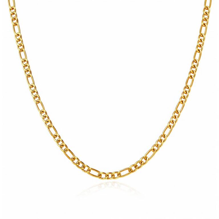 18K gold plated stainless steel necklace front view