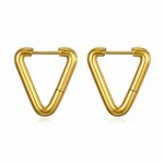 18K gold plated stainless steel earrings measuring 1.6 by 1.5 cm