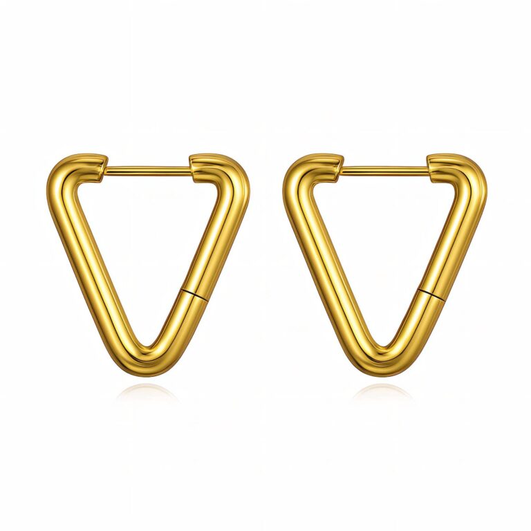 18K gold plated stainless steel earrings measuring 1.6 by 1.5 cm