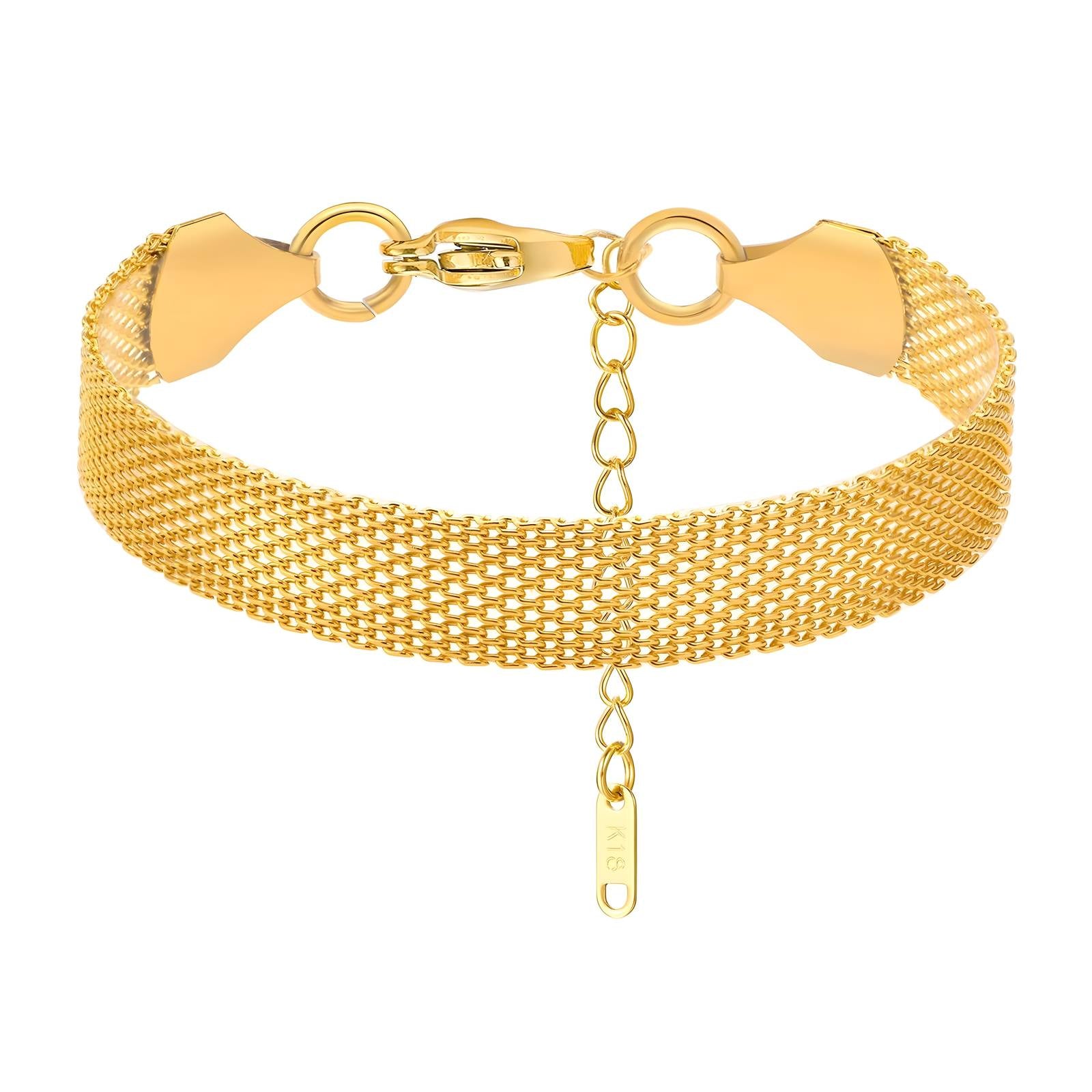 87300-0_013546_1600 18K gold plated stainless steel bracelet front view