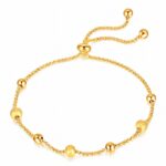 18K gold plated stainless steel bracelet on white background