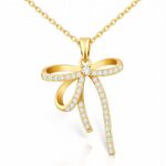 18K gold plated stainless steel necklace with cubic zirconia pendant