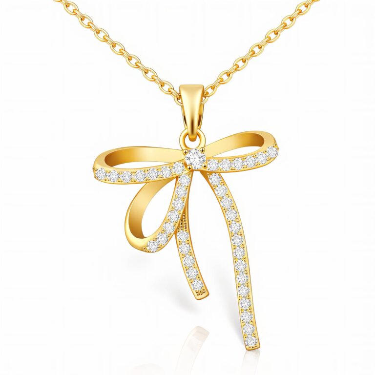 18K gold plated stainless steel necklace with cubic zirconia pendant