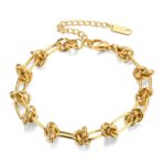 18K gold plated stainless steel bracelet close-up