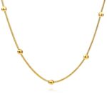 Elegant 18K gold plated stainless steel necklace on white background